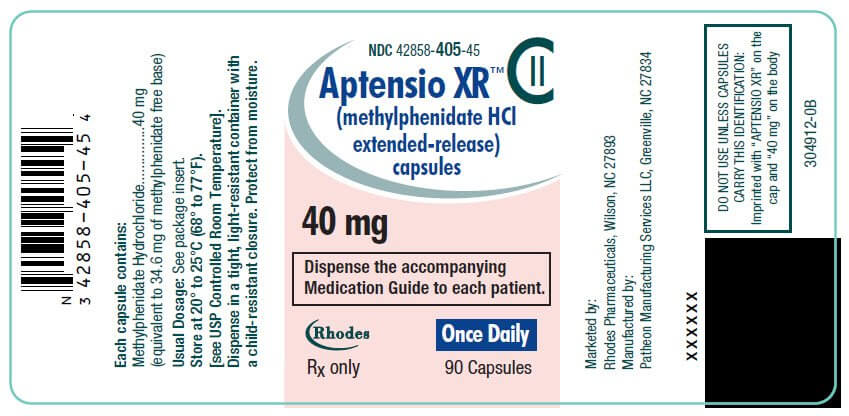 Shop Aptensio XR methylphenidate hydrochloride 40mg  x 1Pack-Online at  Xanax 1mg Online Pharmacy